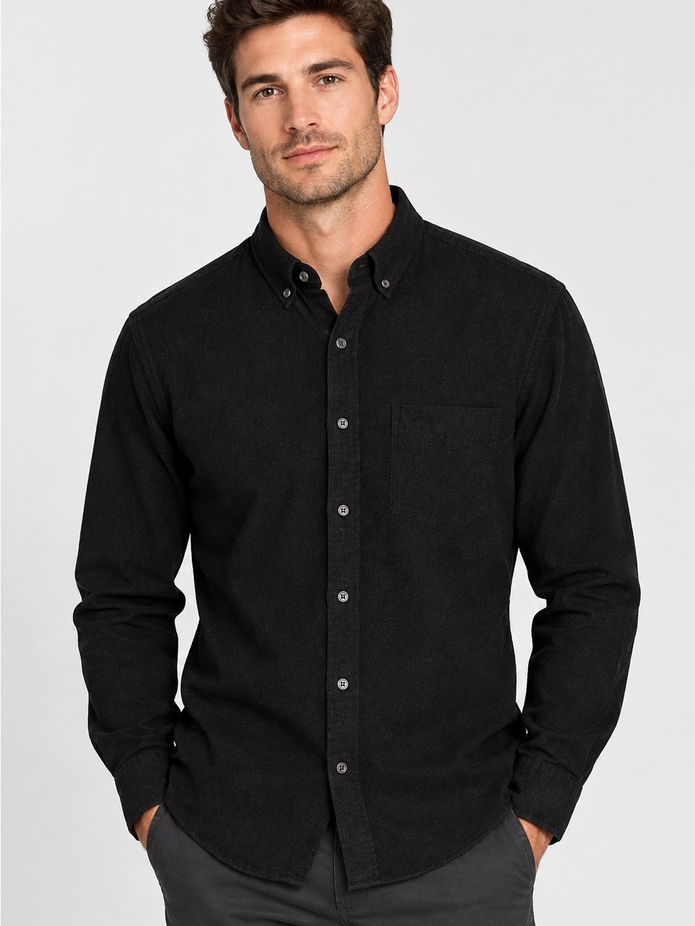 J.Crew Men’s Slim Fit Charcoal Oxford Button Down Shirt Medium 100% Cotton